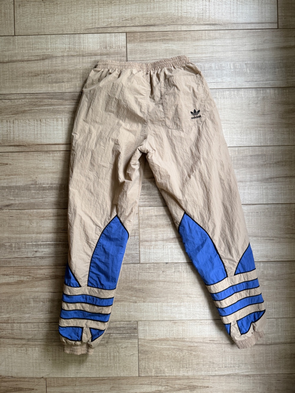 adidas Originals Colorblock Track Pants Beige Blue - Men's Small (Unisex)